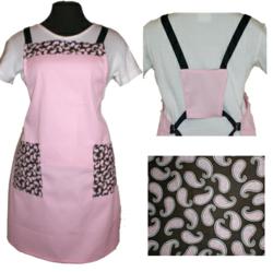 Pink Paisley Tie Free Apron